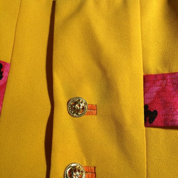 Vintage Joseph Ribkoff Womens Jacket Sz 8 Dark Yellow Button Closure Long Sleeve - Picture 4 of 8